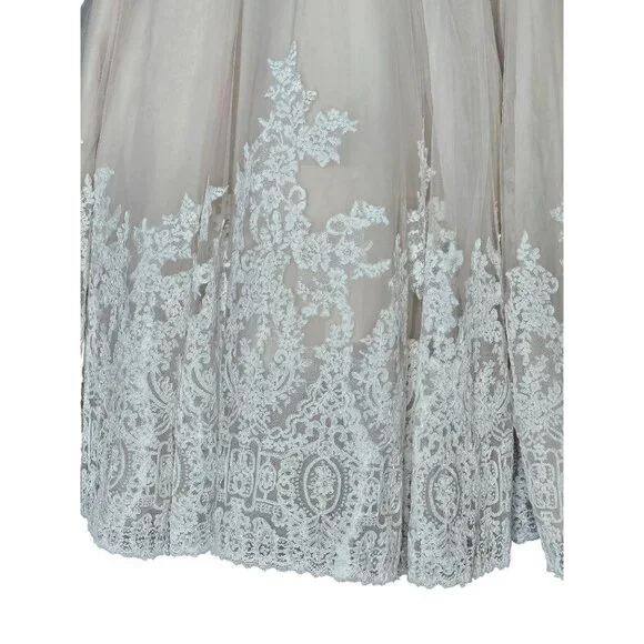 NWOT Blush/Ivory Lace Applique Ballgown Bridal Dress - Mori Lee - Picture 13 of 13